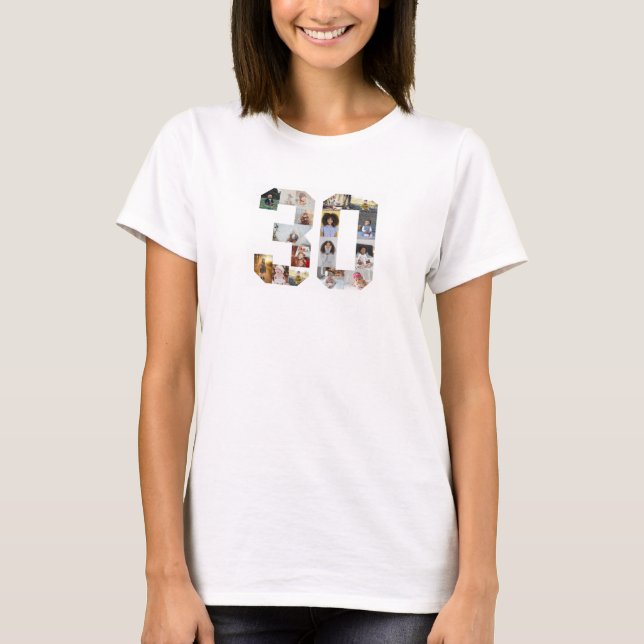 Nummer 30 FotoCollage T-Shirt (Vorderseite)