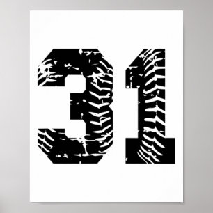 Nummer #31 Softll Sell Schwarz Grunge Glückszahl Poster
