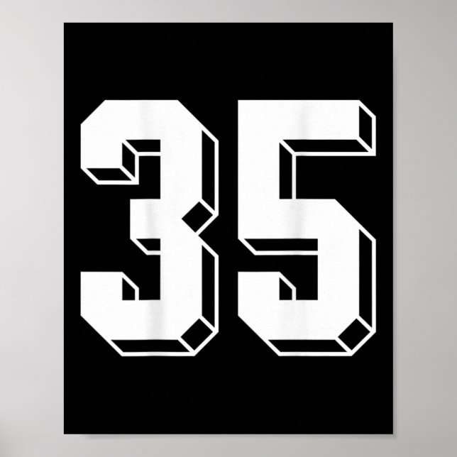 Nummer 35 Ckside - Retro 80er 90er Team Trikot num Poster (Vorne)