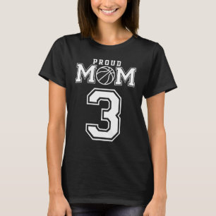 Nummer 3 Custom Proud Basketball Mama Personalisie T-Shirt