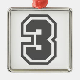 Nummer 3 ornament aus metall