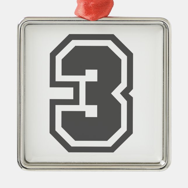 Nummer 3 ornament aus metall (Vorne)