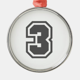 Nummer 3 silbernes ornament