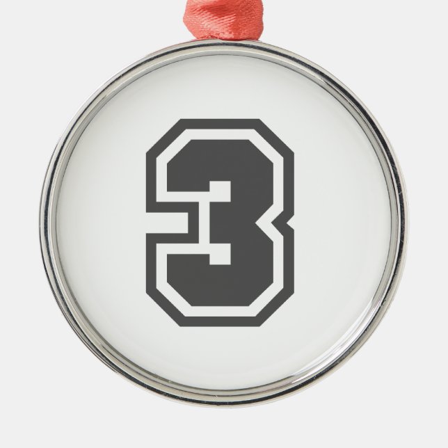 Nummer 3 silbernes ornament (Vorne)