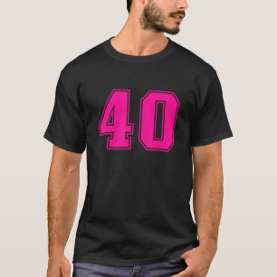 Nummer 40 Pink Sports Fan Jersey Nummer T-Shirt