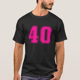 Nummer 40 Pink Sports Fan Jersey Nummer T-Shirt