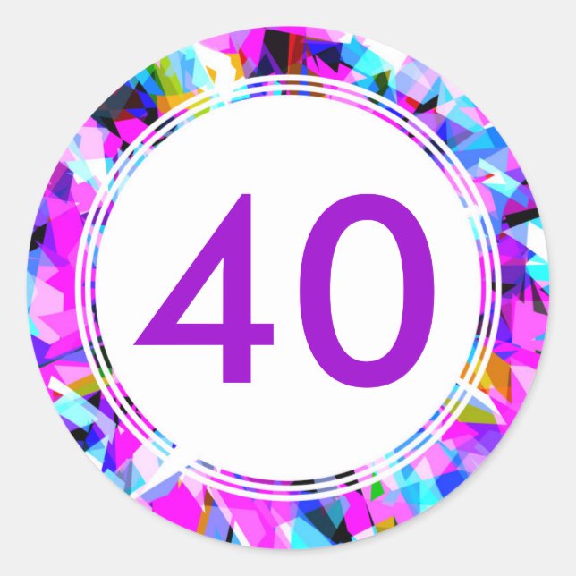 Nummer 40 - Rundaufkleber Runder Aufkleber (Vorderseite)