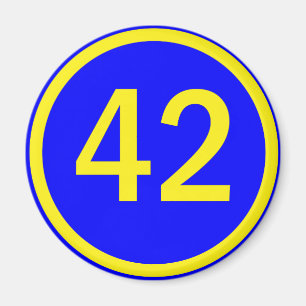 Nummer, 42, in einem Kreis Magnet