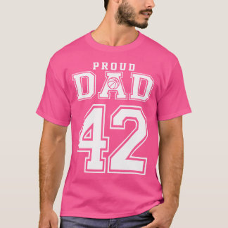 Nummer 42 Vater für kundenspezifische Stange Perso T-Shirt