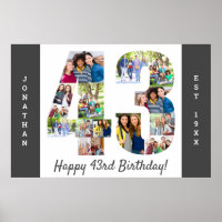 Nummer 43 FotoCollage für den 43. Geburtstag