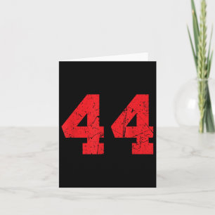 Nummer 44 Sport Red Distressed Number Karte