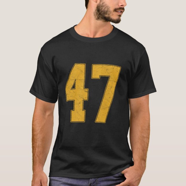 Nummer 47 Numbered Uniform Sports Team Jersey 47. T-Shirt (Vorderseite)
