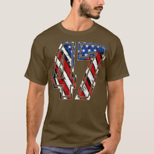 Nummer 47 Red White and Blue American Flag 47 Jers T-Shirt