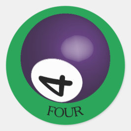 Nummer 4 Ball-Aufkleber für Pool Runder Aufkleber