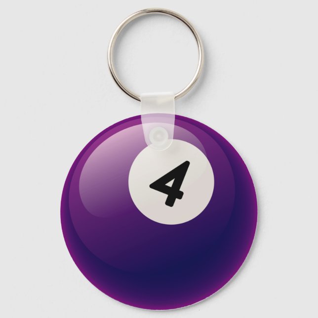 NUMMER 4 BILLIARDS BALL SCHLÜSSELANHÄNGER (Vorderseite)