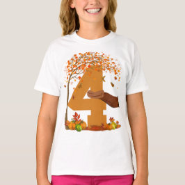 Nummer 4 Herbst Erntedank Thema 4 Jahre alt T-Shirt