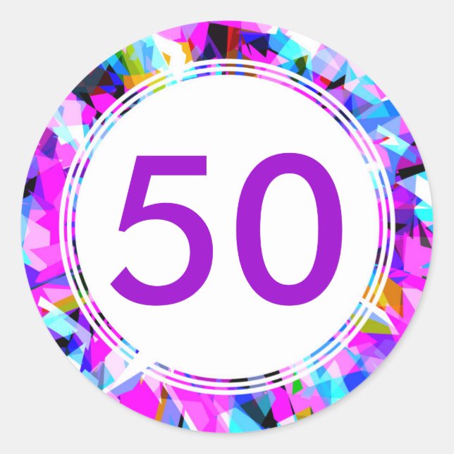 Nummer 50 - Rundaufkleber Runder Aufkleber (Vorderseite)