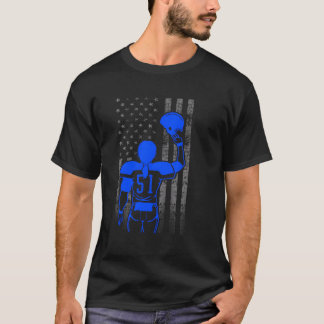 Nummer 51 Blaue Female Football Player Flag mit T-Shirt