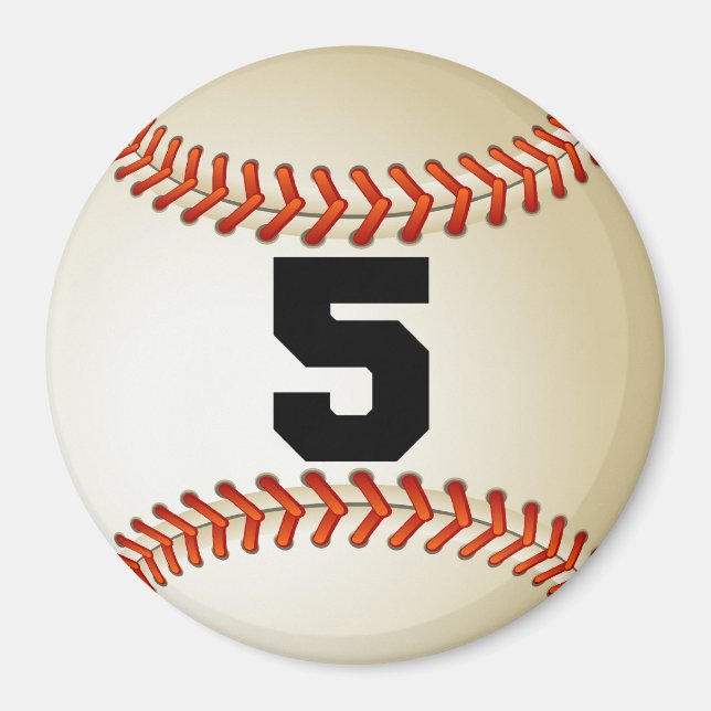Nummer 5 Baseball Magnet (Vorne)
