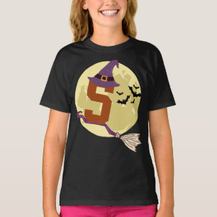 Nummer 5 Hexenthema 5 Jahre Alte Kinder T-Shirt
