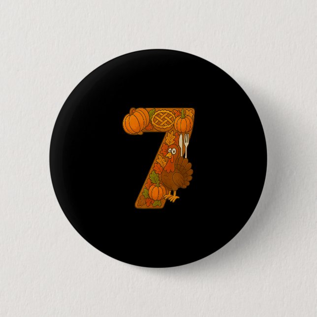 Nummer 67 Matching Six Seven 6 7 Meme 67 Dankfest Button (Vorderseite)