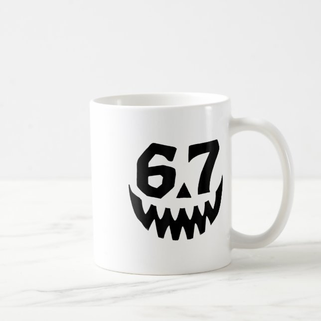 Nummer 67 Matching Six Seven 6 7 Meme 6 7 Hallowee Kaffeetasse (Rechts)