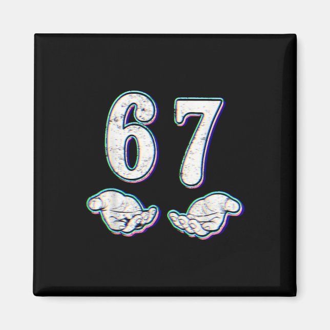 Nummer 67 Matching Six Seven 6 7 Meme 6-7 Hallowee Magnet (Vorne)