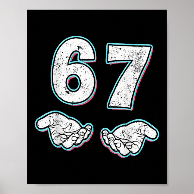 Nummer 67 Matching Six Seven 6 7 Meme 6-7 Hallowee Poster (Vorne)