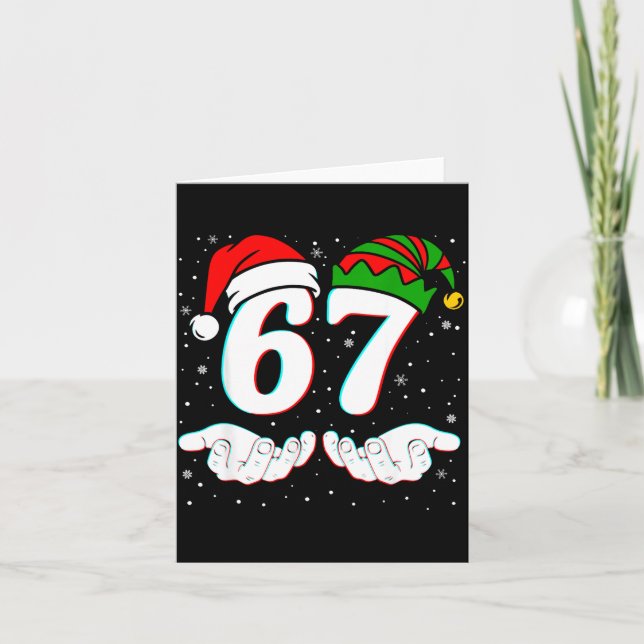 Nummer 67 Matching Six Seven 6 7 Meme 6-7 Weihnach Karte (Vorderseite)