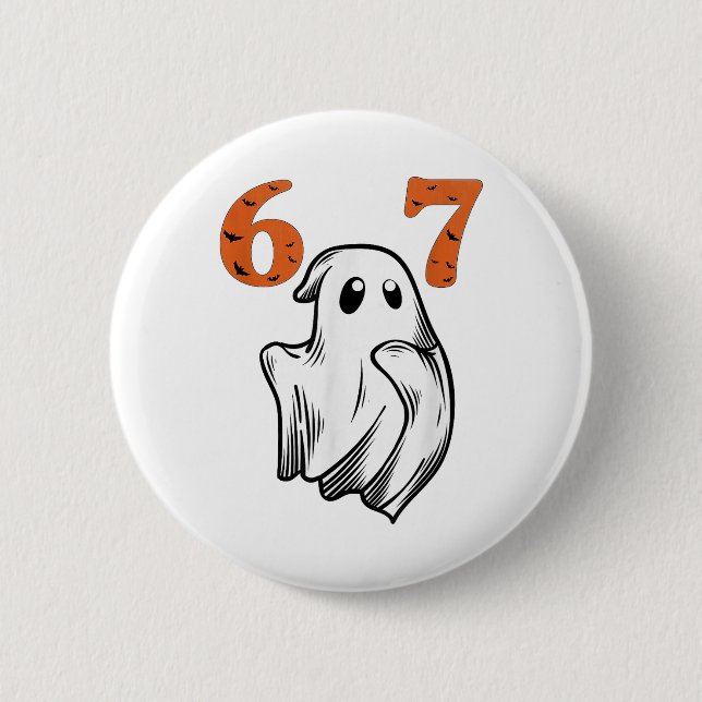 Nummer 67 Matching Six Seven 6 7 Meme Halloween Co Button (Vorderseite)