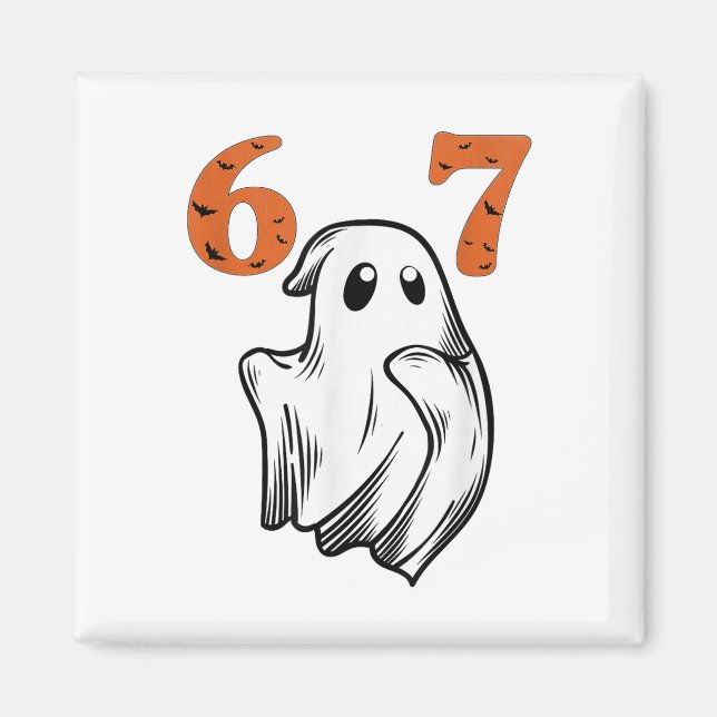 Nummer 67 Matching Six Seven 6 7 Meme Halloween Co Magnet (Vorne)