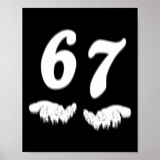 Nummer 67 Matching Six Seven Meme Lustiges Hallowe Poster (Vorne)