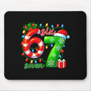 Nummer 67 Meme Retro Weihnachtsmann 6 7 Feiertag S Mousepad
