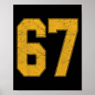Nummer 67 nummerierte Uniform Sportteam Trikot 67. Poster