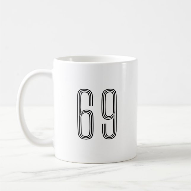 Nummer 69 Wifey/Husby Custom Bride, Verlobte Gift Kaffeetasse (Links)