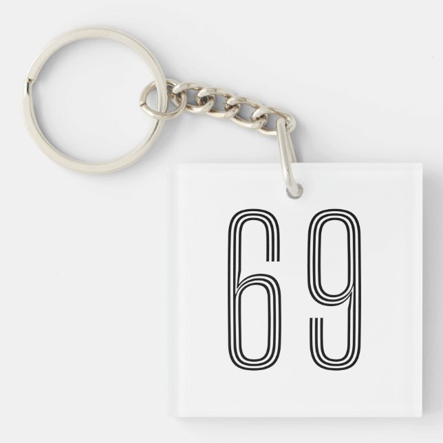 Nummer 69 Wifey/Husby Custom Bride, Verlobte Gift Schlüsselanhänger (Vorderseite)