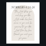 Nummer 6:24-26 Minimal Boho Beige Bogenschrift Poster<br><div class="desc">Der Herr segne dich und behalt dir ...  und sei nett zu dir ...  -Nummern 6:24-26 Minimal Boho Beige Arch Script</div>