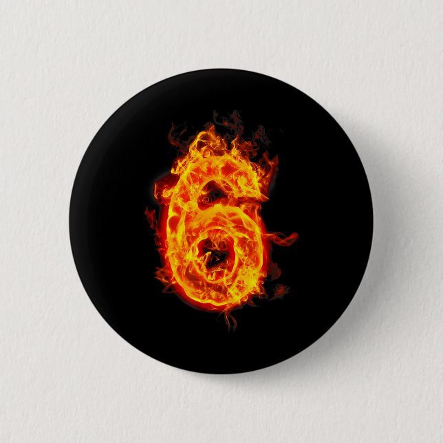 Nummer 6 Fire Ice Nummer Sechs Sieben Meme 67 Alph Button (Vorderseite)