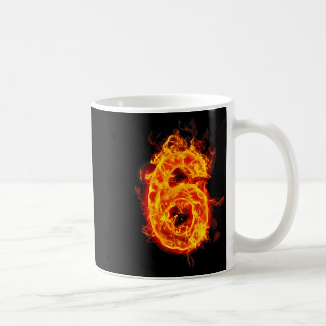 Nummer 6 Fire Ice Nummer Sechs Sieben Meme 67 Alph Kaffeetasse (Rechts)