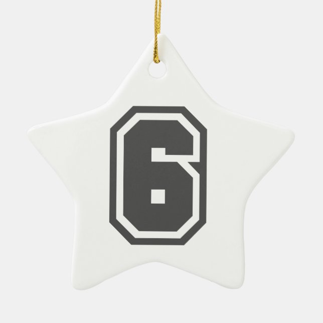 Nummer 6 keramikornament (Vorne)