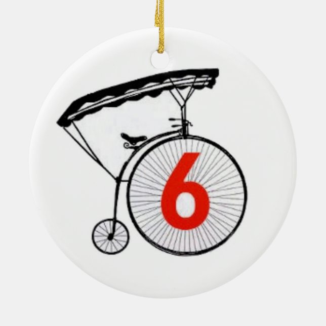 Nummer 6 keramikornament (Hinten)