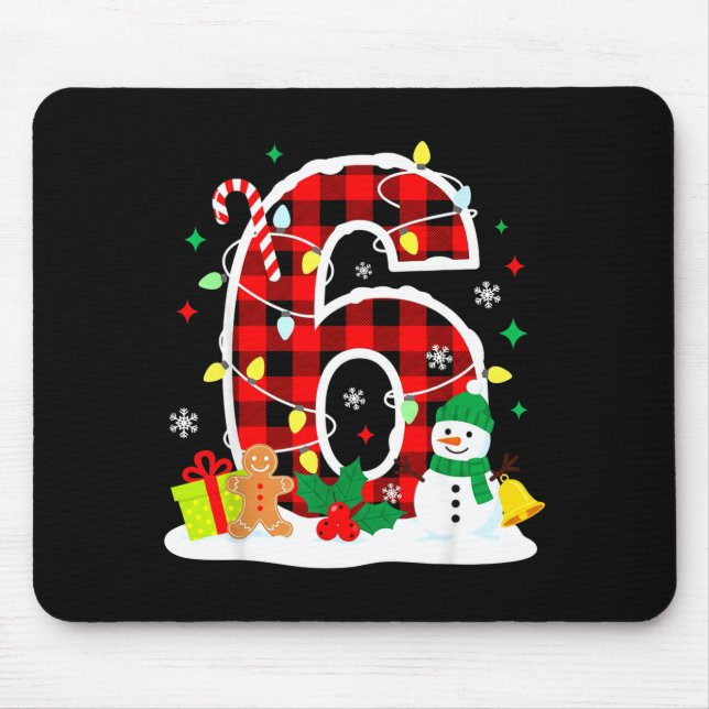 Nummer 6 Lustig 67 Sechs Sieben Meme Passendes Paa Mousepad (Vorne)
