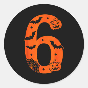 Nummer 6 Lustig Six Seven Meme Halloween  Runder Aufkleber