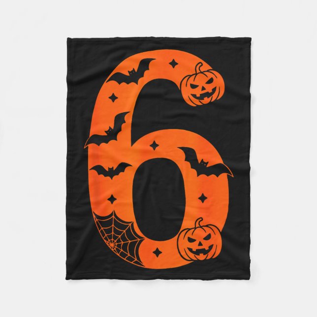 Nummer 6 Lustige Sechs Sieben Meme Halloween  Fleecedecke (Vorderseite)