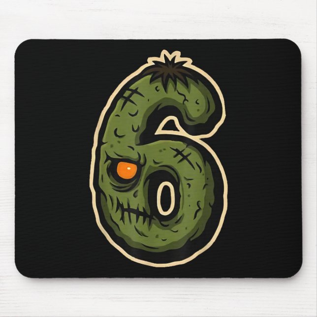 Nummer 6 Monster 67 Meme Passendes Halloween-Pärch Mousepad (Vorne)