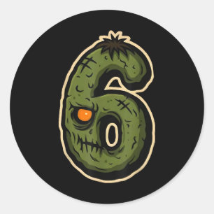 Nummer 6 Monster 67 Meme Passendes Halloween-Pärch Runder Aufkleber