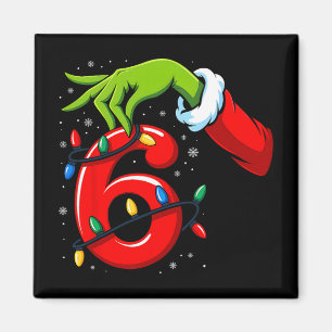 Nummer 6 passend 67 Meme Weihnachtselfen-Hand Jung Magnet