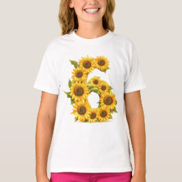 Nummer 6 Sonnenblumen Thema 6 Jahre Alte Kinder Mä T-Shirt