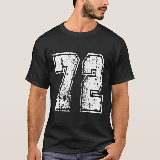 Nummer 72 Druck auf der Rückseite der Nummer 72 nu T-Shirt (Vorderseite)