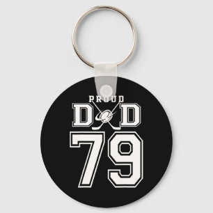 Nummer 79 Custom Proud Hockey Dad Personalisiert F Schlüsselanhänger